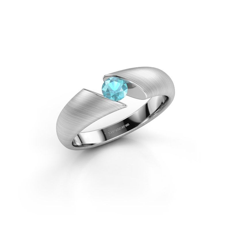 Image de Bague de fiançailles Hojalien 1<br/>950 platine<br/>Topaze bleue 4 mm