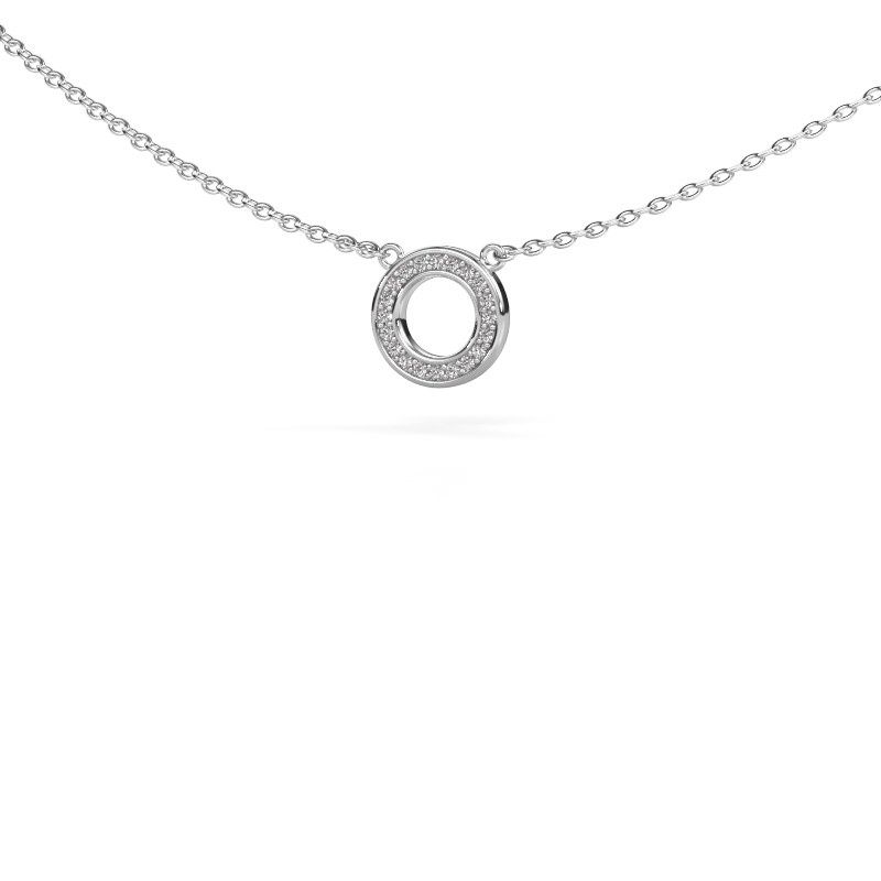 Pendentif Round 2 585 or blanc diamant 0.05 crt