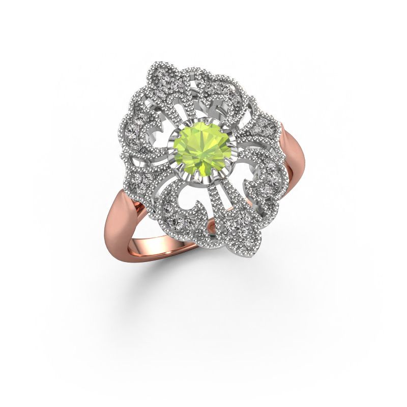 Engagement ring Naida 585 rose gold peridot 5 mm
