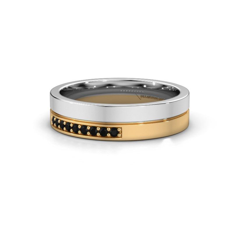 Afbeelding van Trouwring WH0213L15AP 585 witgoud zwarte diamant ±5x1.7 mm