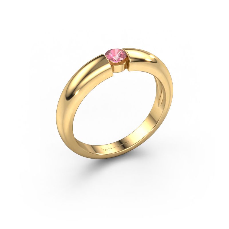 Engagement ring Amelia 585 gold tourmaline pink 3.4 mm