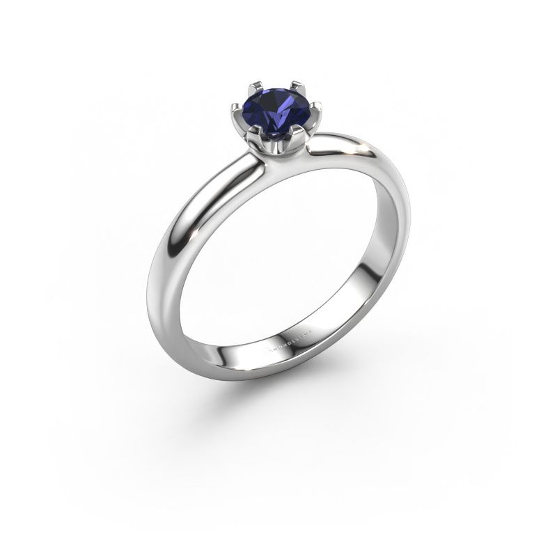 Verlovingsring Lorretta 585 witgoud saffier 4.7 mm