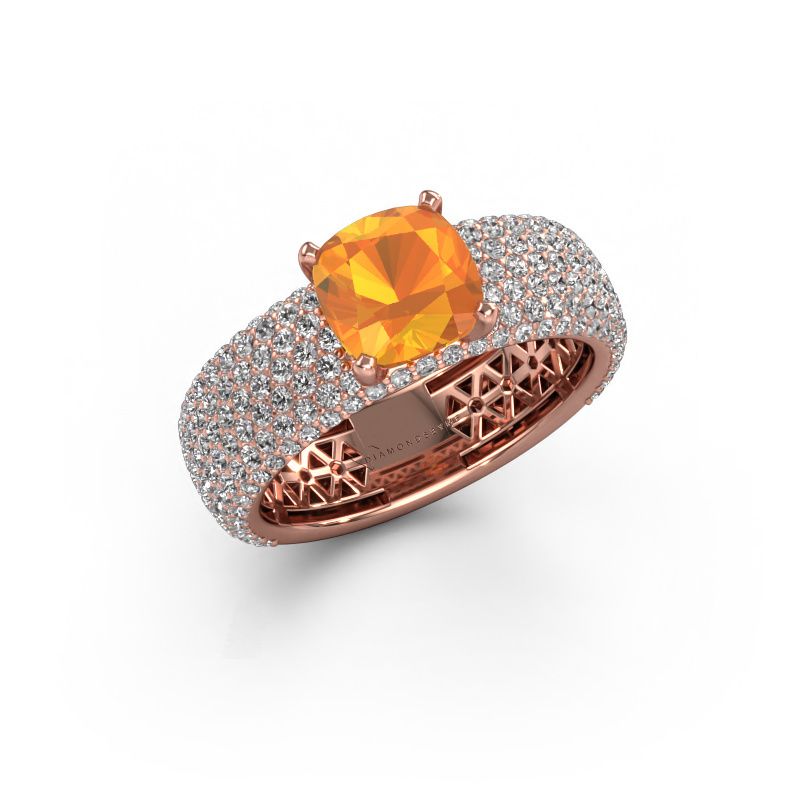 Bague de fiançailles Darcy 585 or rose citrine 7 mm