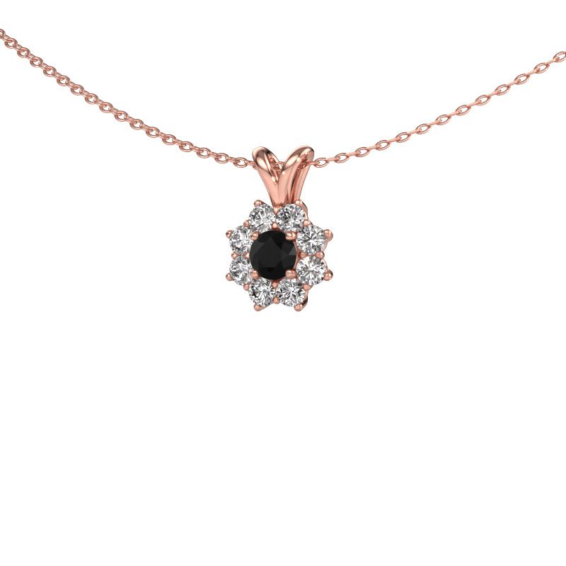 Anhänger Carolyn 585 Roségold Schwarz Diamant 0.74 crt