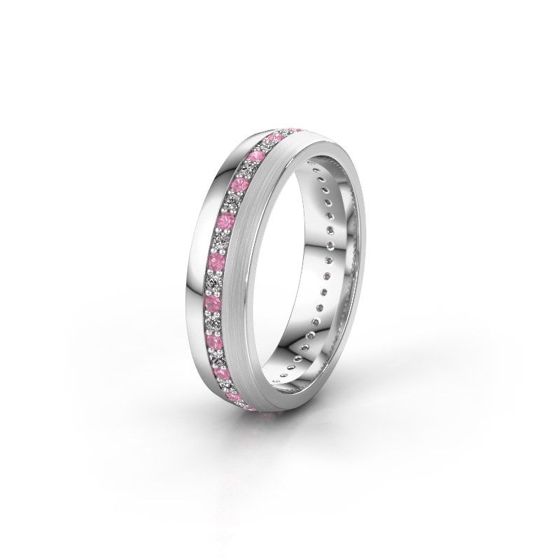 Afbeelding van Trouwring WH0203L25BPM 950 platina roze saffier 1.3 mm ±5x2 mm