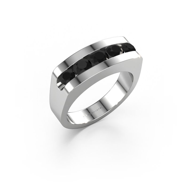 Men's ring Richard 585 white gold black diamond 1.332 crt