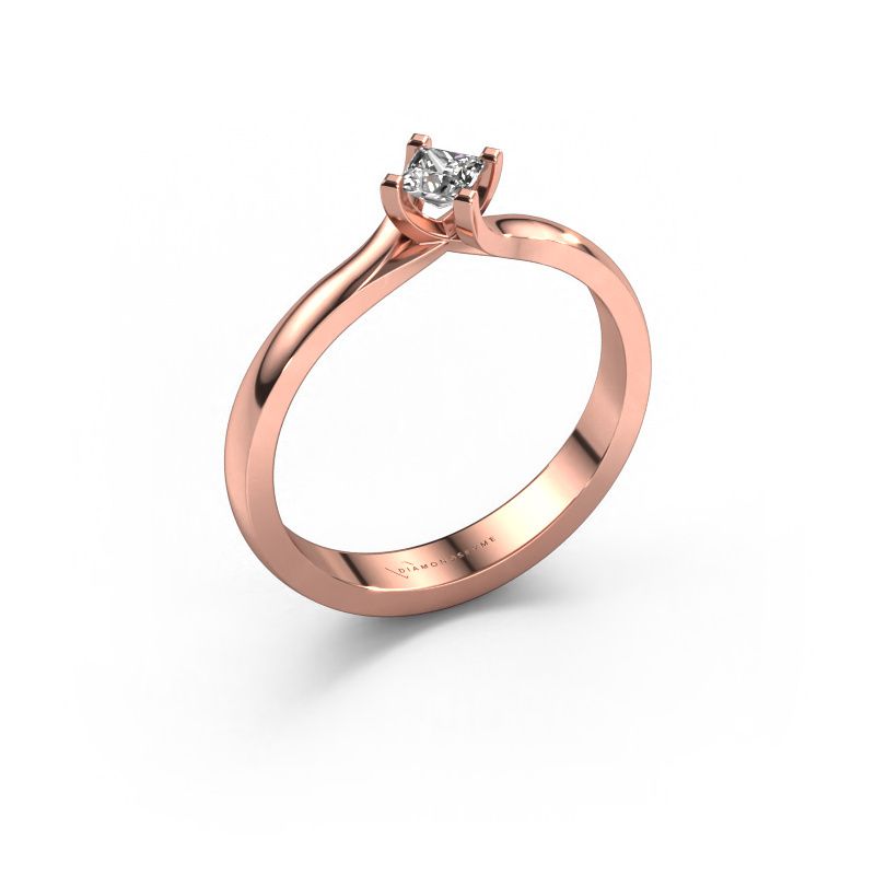 Verlobungsring Dewi Square 585 Roségold Diamant 0.17 crt