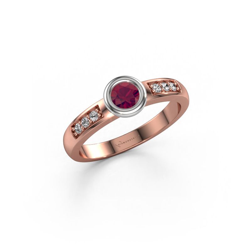 Verlobungsring Lieke 585 Roségold Rhodolit 4 mm