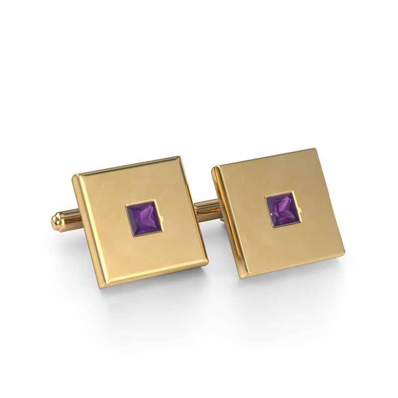Cufflinks Givanti 585 gold amethyst 4 mm