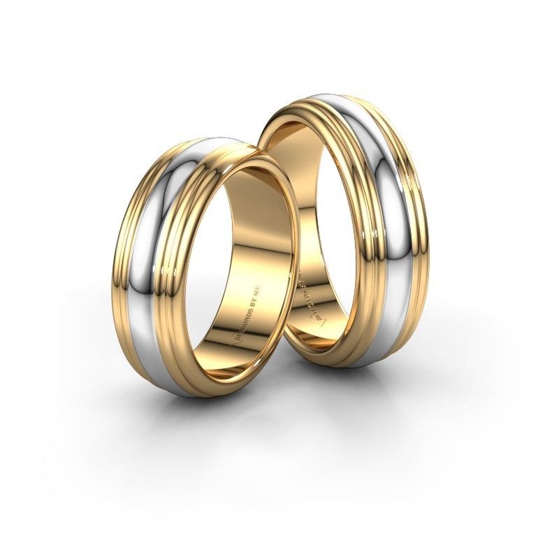 Image of Wedding rings set WH2234LMN ±6x2 mm 14 Carat gold
