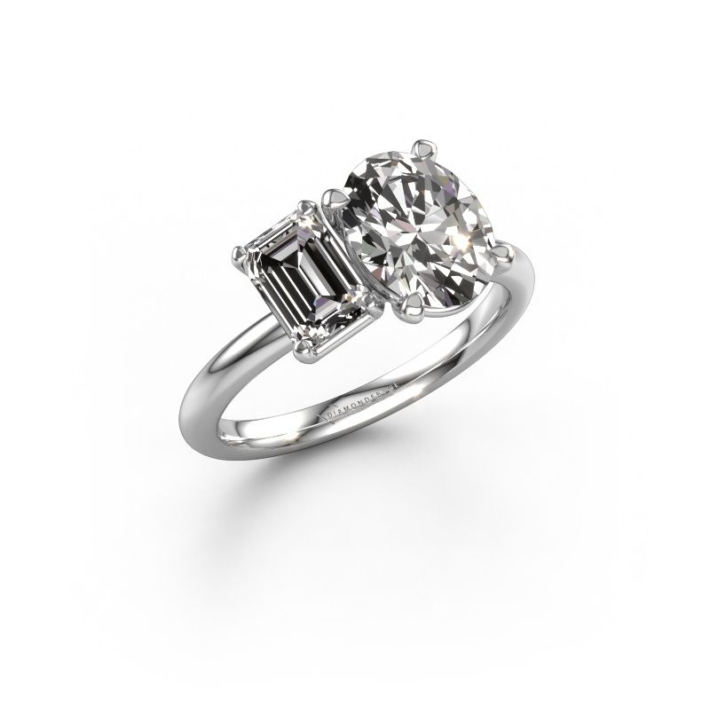 Engagement ring Toi et Moi OVL-EME 585 white gold diamond 2.70 crt