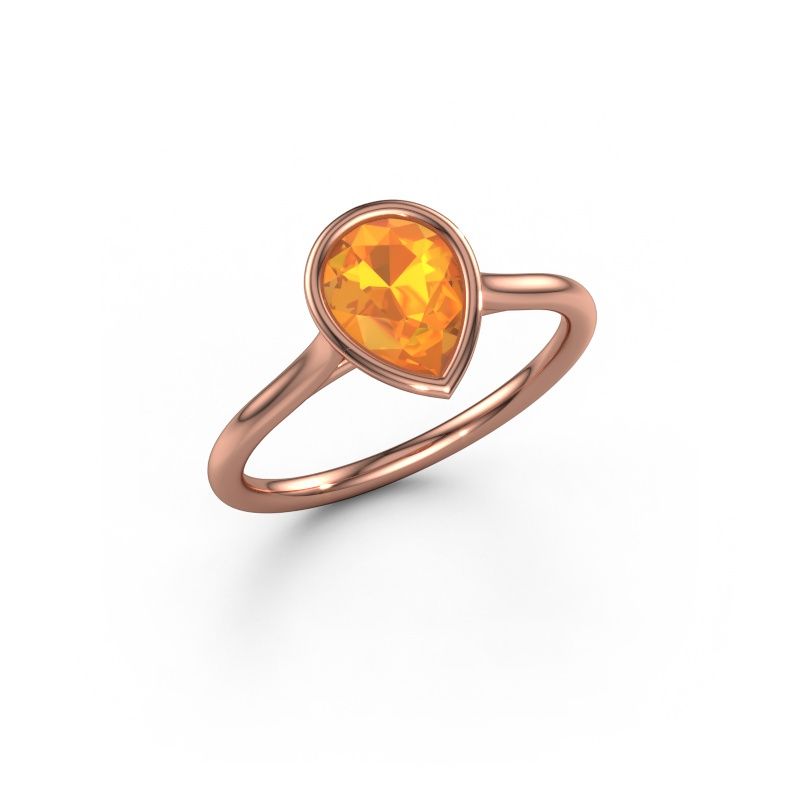 Verlobungsring Lavon Per 585 Roségold Citrin 8x6 mm