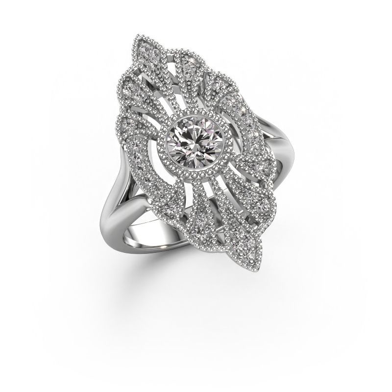 Verlobungsring Hanna 585 Weißgold Zirkonia 5 mm
