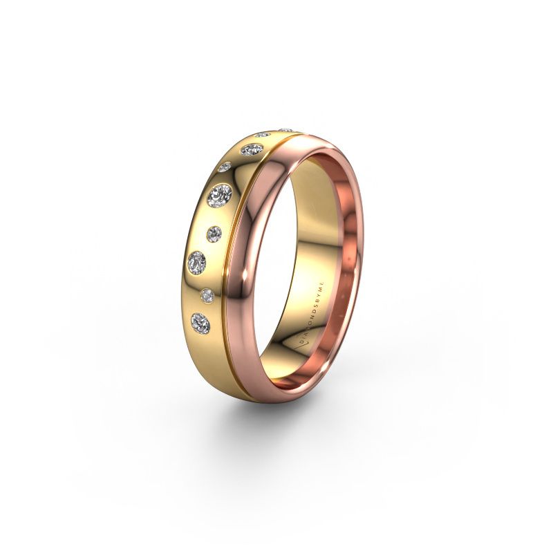 Wedding ring WH0317L36AP 585 gold lab-grown diamond ±6x1.7 mm