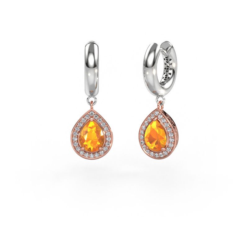 Pendants d'oreilles Barbar 1 585 or rose citrine 7x5 mm