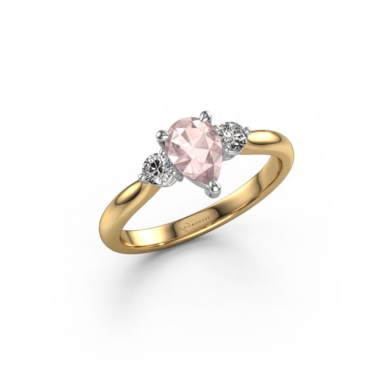Anello di fidanzamento Lieselot PER 585 oro morganite champagne 7x5 mm