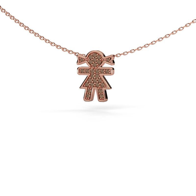 Necklace Girl 585 rose gold brown diamond 0.135 crt