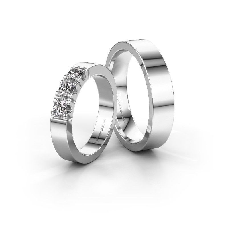 Image of Wedding rings set WHR0161LM15BP ±5x2 mm 14 Carat gold lab-grown diamond 0.25 crt