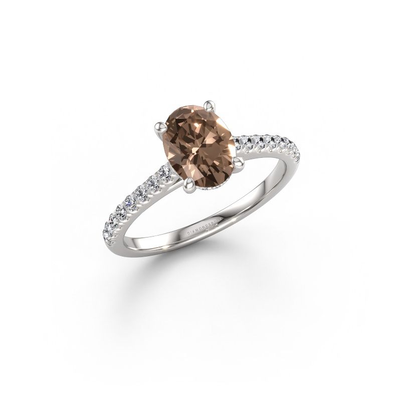 Verlobungsring Sophie OVL 585 Weißgold Braun Diamant 1.10 crt