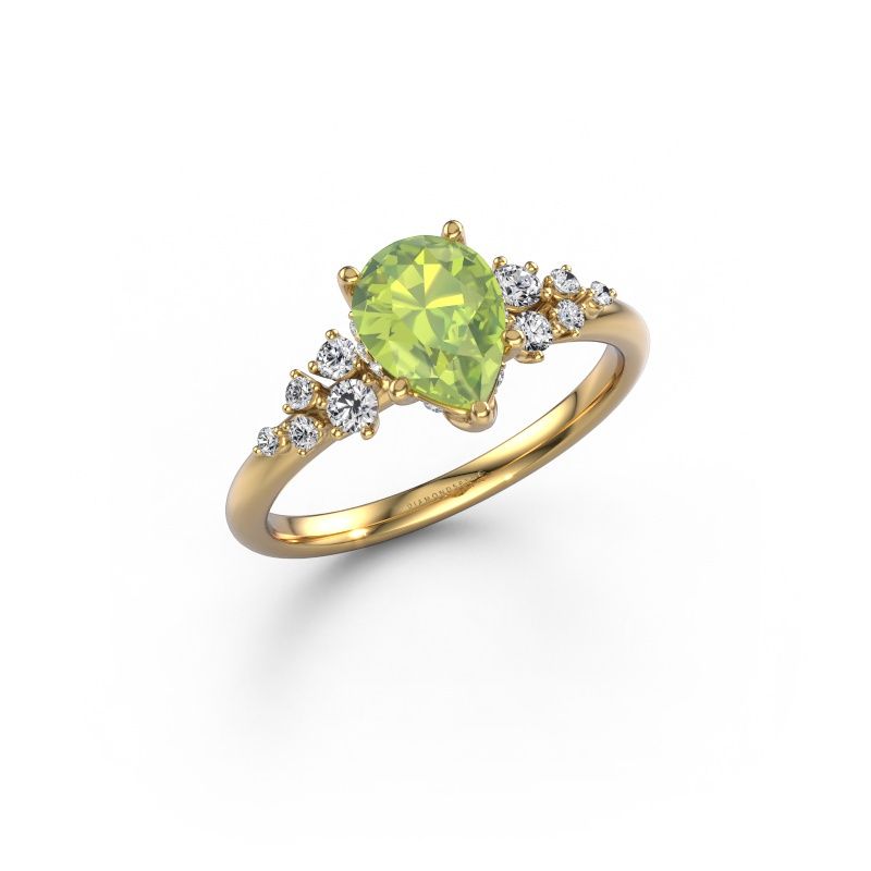 Engagement ring Emma PER 585 gold peridot 8x6 mm