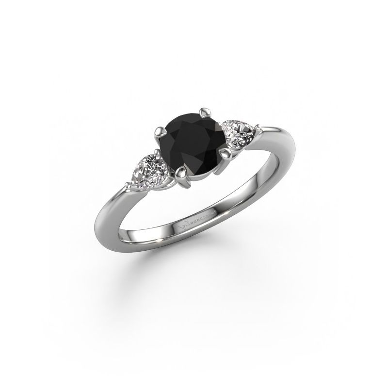 Bague de fiançailles Chanou RND 950 platine diamant noir 1.38 crt