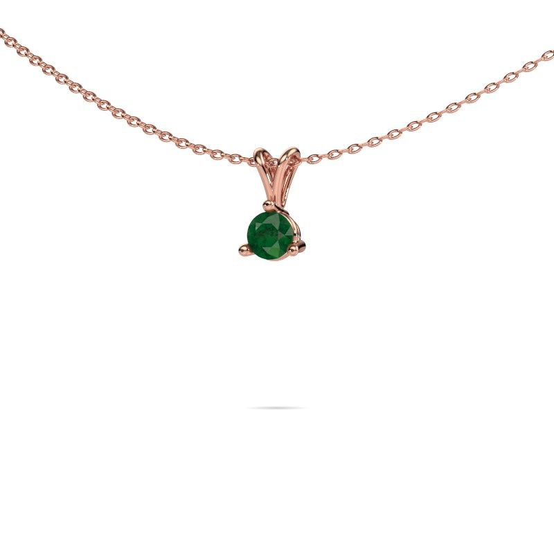 Pendentif Somer 585 or rose emeraude 6 mm