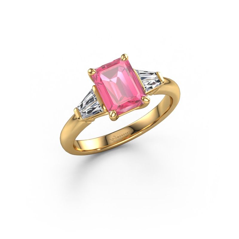 Engagement ring Kina EME 585 gold pink sapphire 8x6 mm