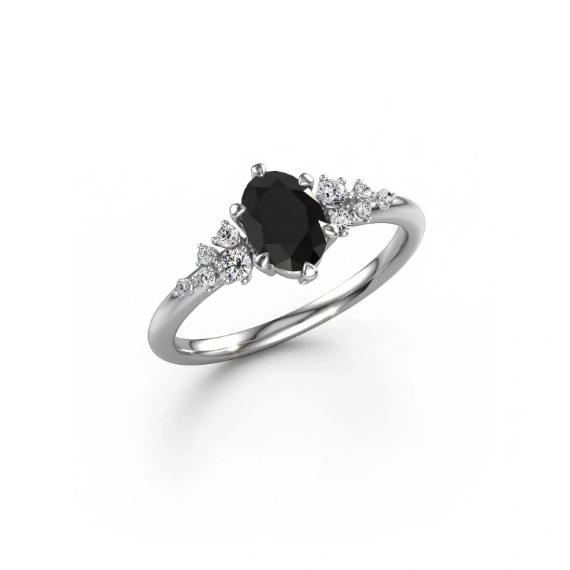 Anillo Royce OVL 950 platino diamante negro 1.05 crt