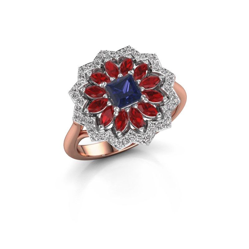 Image of Engagement ring Franka 585 rose gold sapphire 4 mm