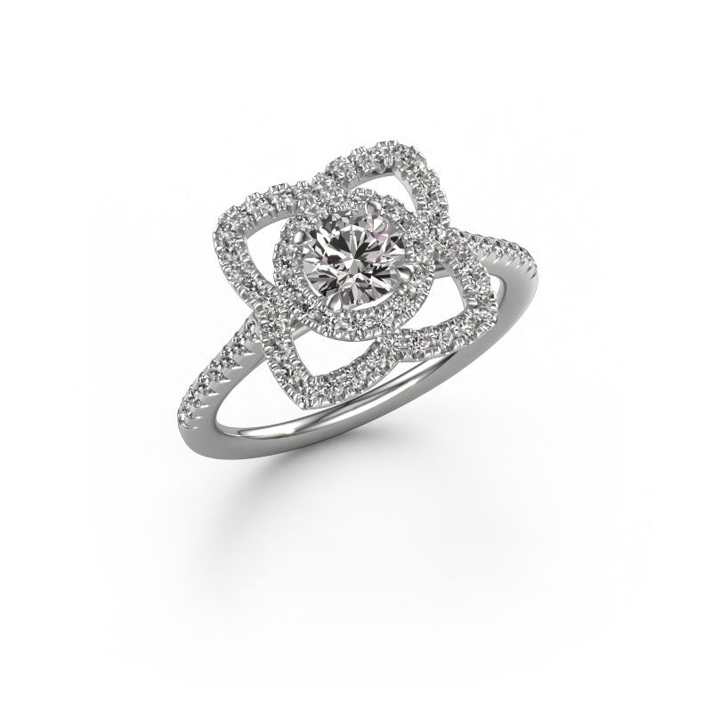 Engagement ring Cleopatra 950 platinum diamond 0.942 crt