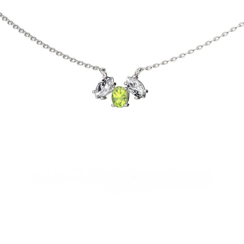 Kette Rachal 585 Weißgold Peridot 4x3 mm