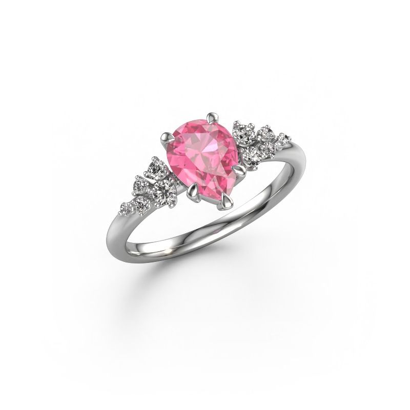 Ring Royce PER 950 platinum pink sapphire 8x6 mm