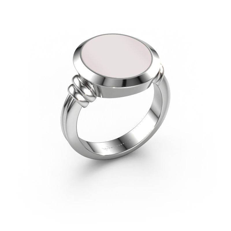 Chevalière Jake 4 950 platine nicolo rouge 15x13 mm