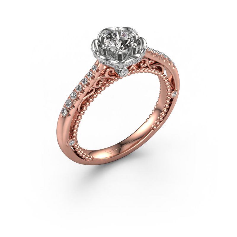 Bague de fiançailles Abbey 585 or rose diamant 0.582 crt