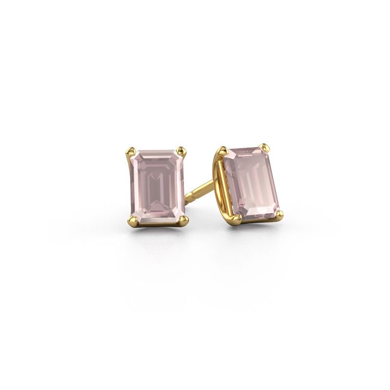 Stud earrings Sam EME 585 gold morganite champagne 7x5 mm