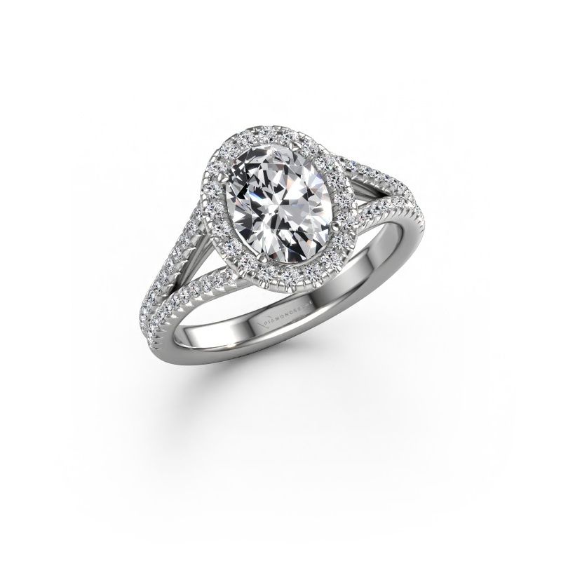 Verlobungsring Verla ovl 2 585 Weißgold Lab-grown Diamant 1.49 crt