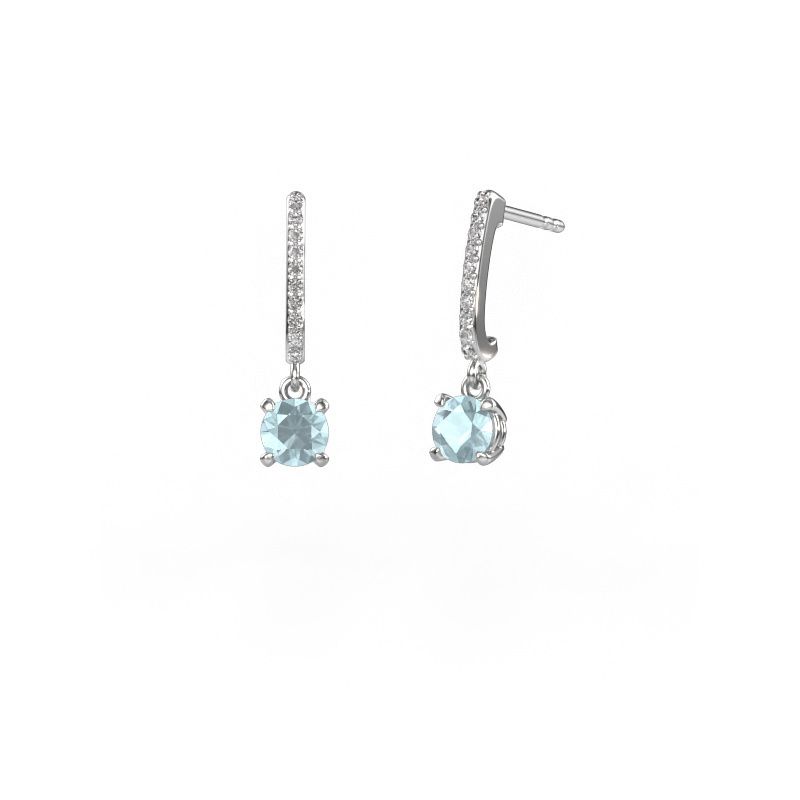 Pendants d'oreilles Tanja 1 585 or blanc aigue-marine 5 mm