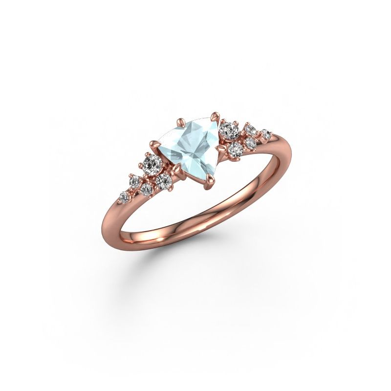 Ring Royce TRI 585 rosé goud aquamarijn 6 mm