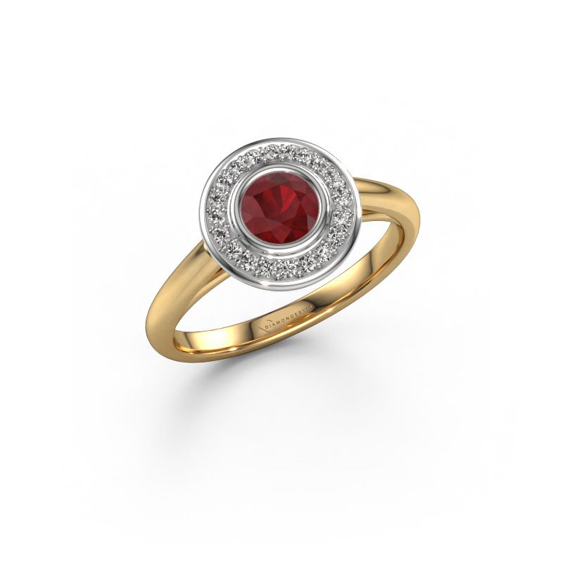 Promise ring Noud 1 RND 585 goud robijn 4.7 mm