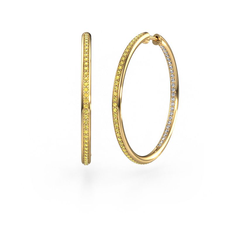 Hoop earrings Sina 30mm 585 gold yellow sapphire 1.1 mm