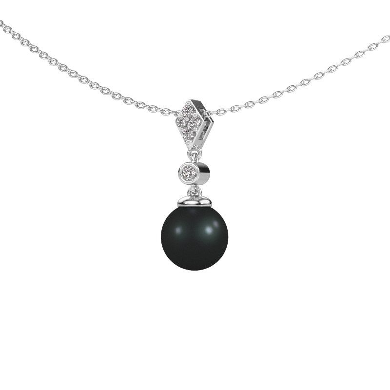 Anhänger Marna 585 Weißgold Schwarz Perle 5 mm