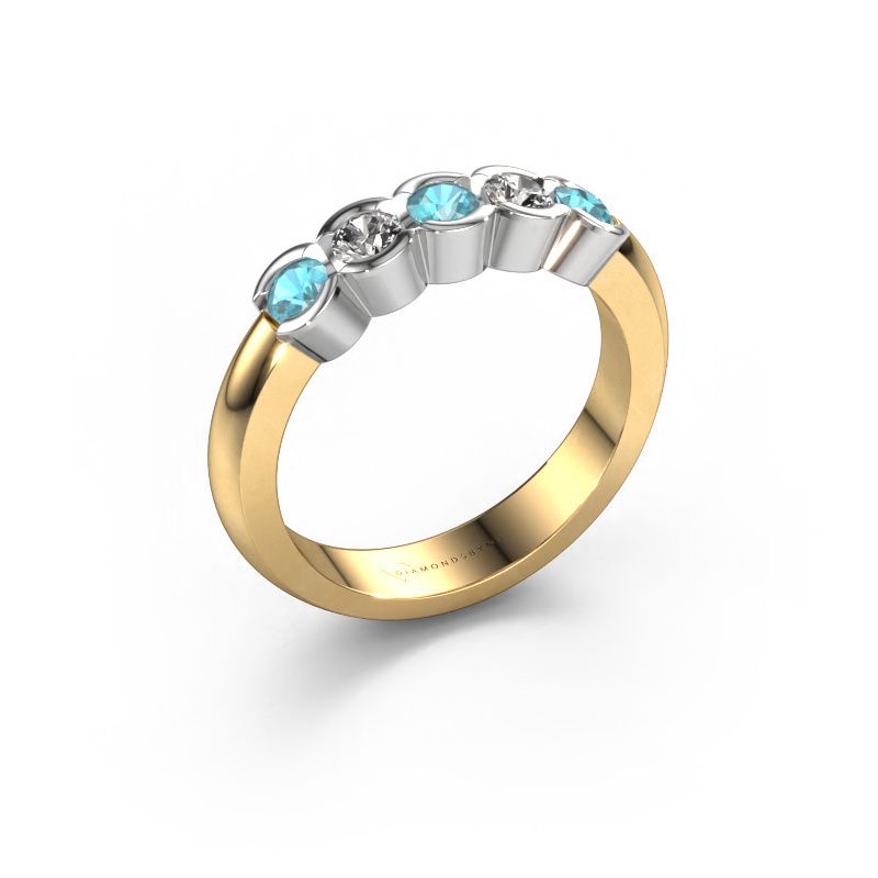 Ring Lotte 5 585 goud blauw topaas 3 mm