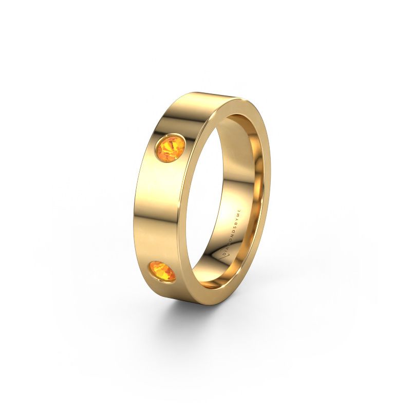 Wedding ring WH0104L15BP 585 gold citrin 3 mm ±4x2 mm
