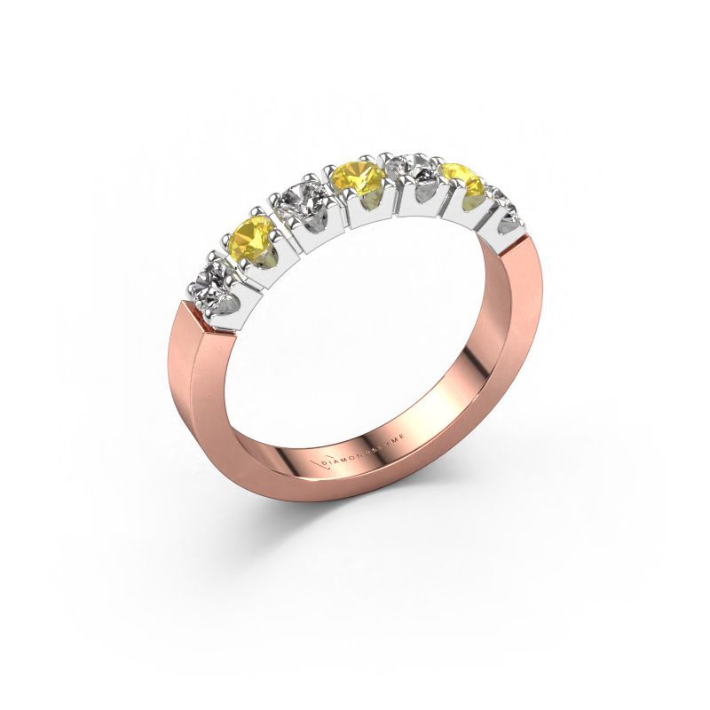 Ring Dana 7 585 rosé goud gele saffier 3 mm
