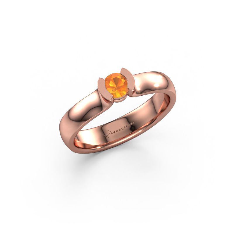 Ring Ophelia 585 rosé goud citrien 4.2 mm
