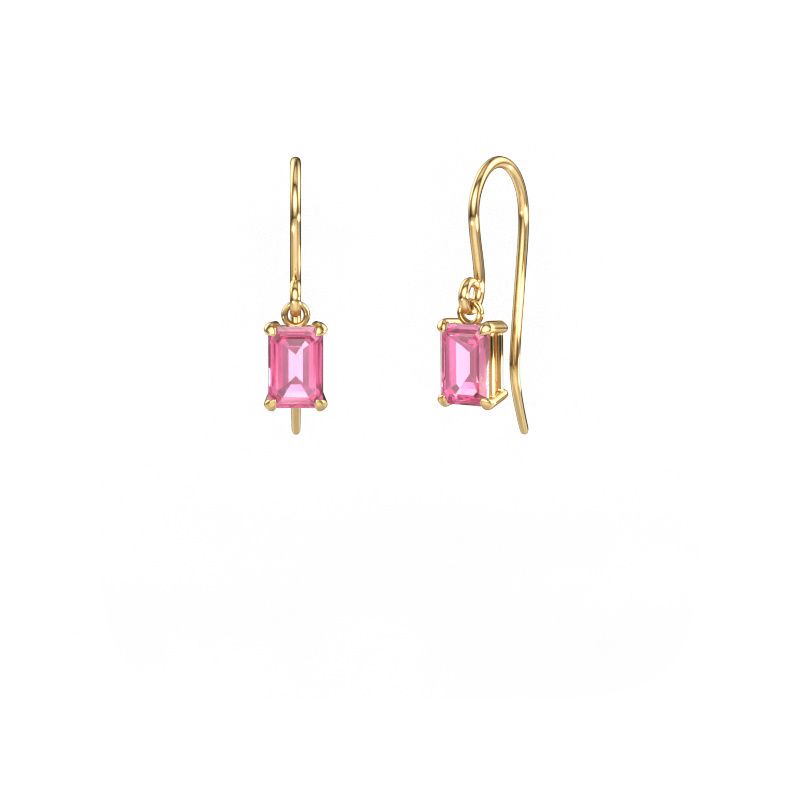 Pendants d'oreilles Laurie EME 1 585 or jaune saphir rose 7x5 mm