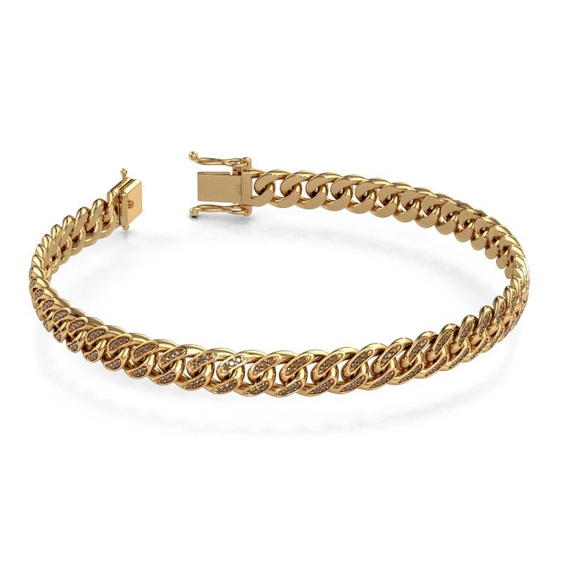 Image of Cuban bracelet ±0.31 in gold brown diamond