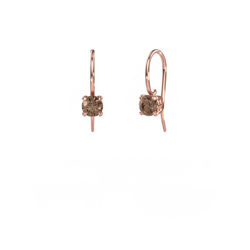 Drop earrings Cleo RND 585 rose gold brown diamond 0.50 crt