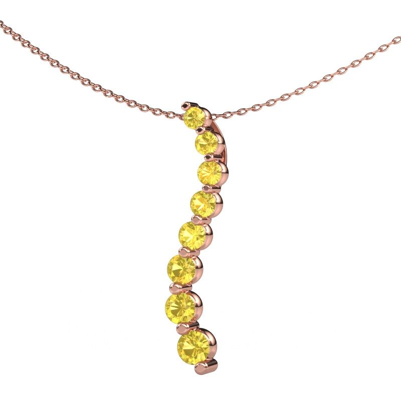 Pendant Celeste 3 585 rose gold yellow sapphire 2.5 mm