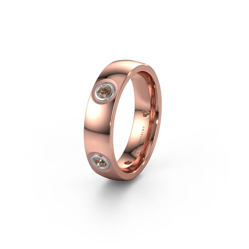 Trauring WH0139L25BP 585 Roségold Braun Diamant ±5x2 mm